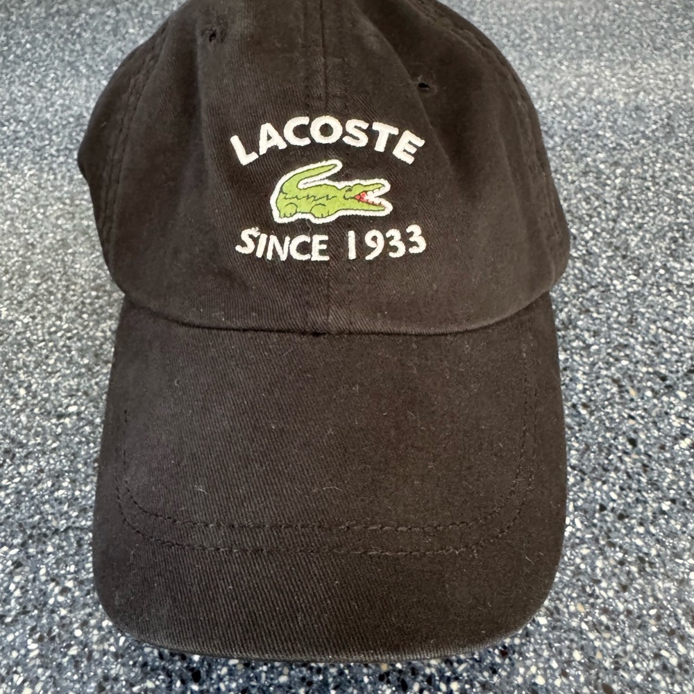 Lacoste Black Cap with Embroidered Logo Adjustable